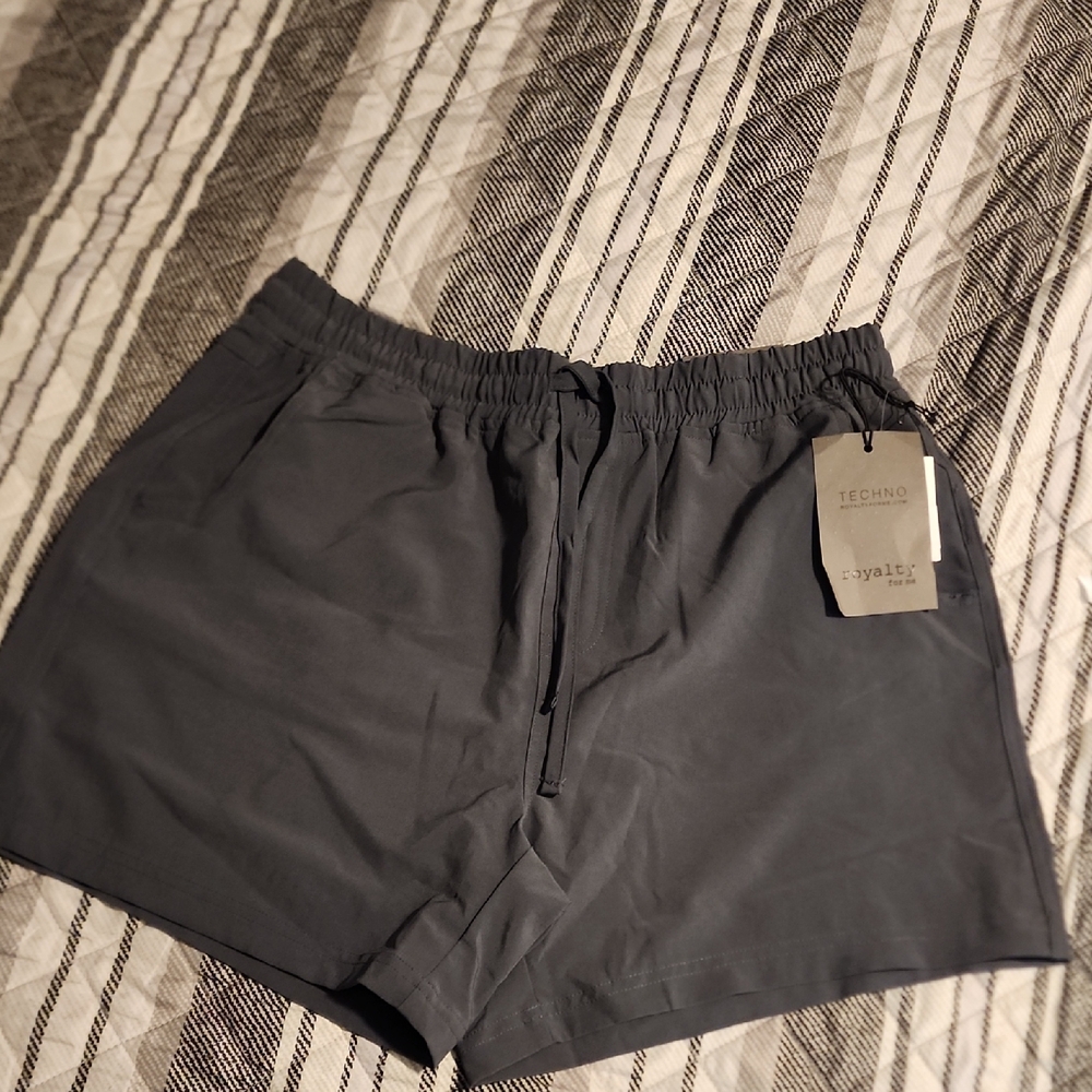 Royalty For Me Athletic Drawstring Shorts - Gray
